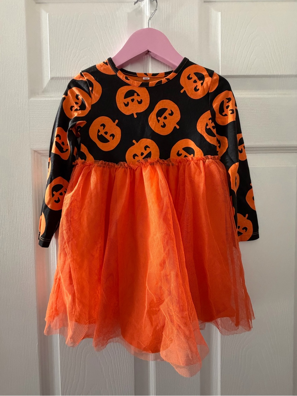Kids Halloween Pumpkin Tutu Dress - Orange & Black size 3T